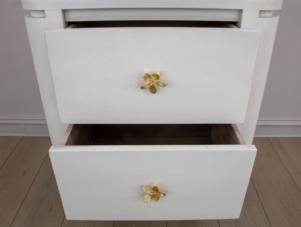 Zeugma Fr918 Elegant White Nightstand With Spacious Drawers And Soft-close Mechanism For Modern Bedrooms Rich White Finish Solid Wood Fr918 White