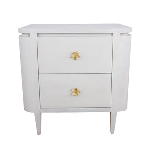 Zeugma Fr918 Elegant White Nightstand With Spacious Drawers And Soft-close Mechanism For Modern Bedrooms Rich White Finish Solid Wood Fr918 White
