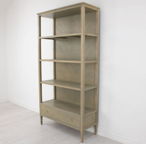 Zeugma Fr920 Solid Wood Bookcase With 4 Shelves & Drawer - Elegant Storage Solution For Your Home Decor Natural Tuscan Oak Wood Finish Solid Wood Fr920 Tuscan