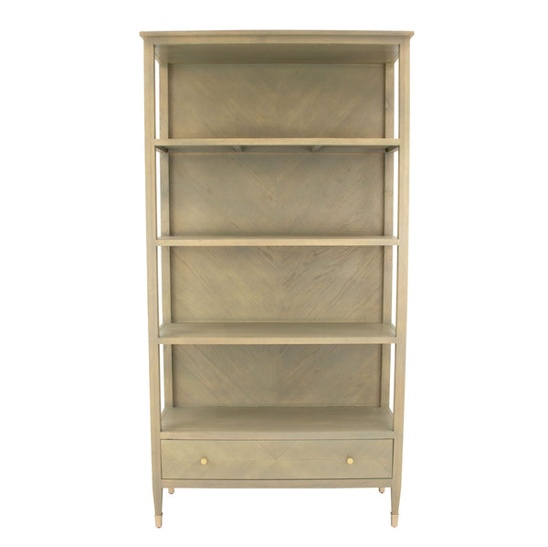 Zeugma Fr920 Solid Wood Bookcase With 4 Shelves & Drawer - Elegant Storage Solution For Your Home Decor Natural Tuscan Oak Wood Finish Solid Wood Fr920 Tuscan