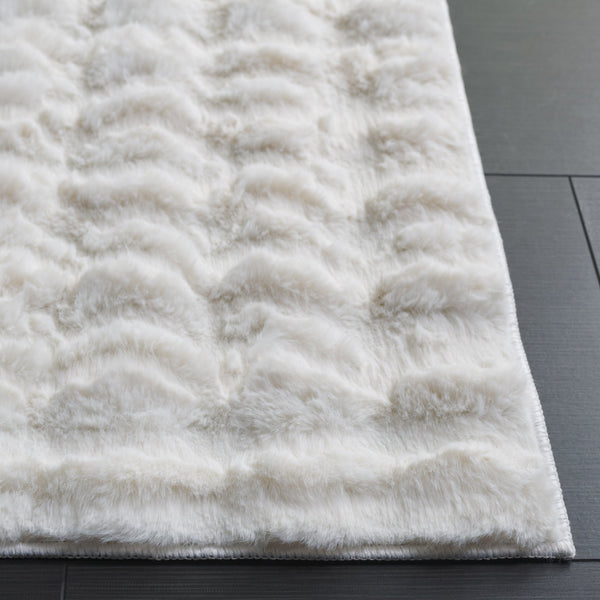 Safavieh Faux Runner Area Rug - Luxurious Plush Design, Slip-resistant & Washable For Elegant Living Spaces Ivory Polyester Frb100a-57