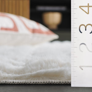 Safavieh Faux Runner Area Rug - Luxurious Plush Design, Slip-resistant & Washable For Elegant Living Spaces Ivory Polyester Frb100a-57