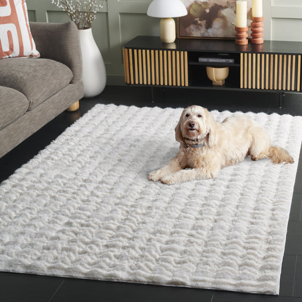 Safavieh Faux Runner Area Rug - Luxurious Plush Design, Slip-resistant & Washable For Elegant Living Spaces Ivory Polyester Frb100a-57