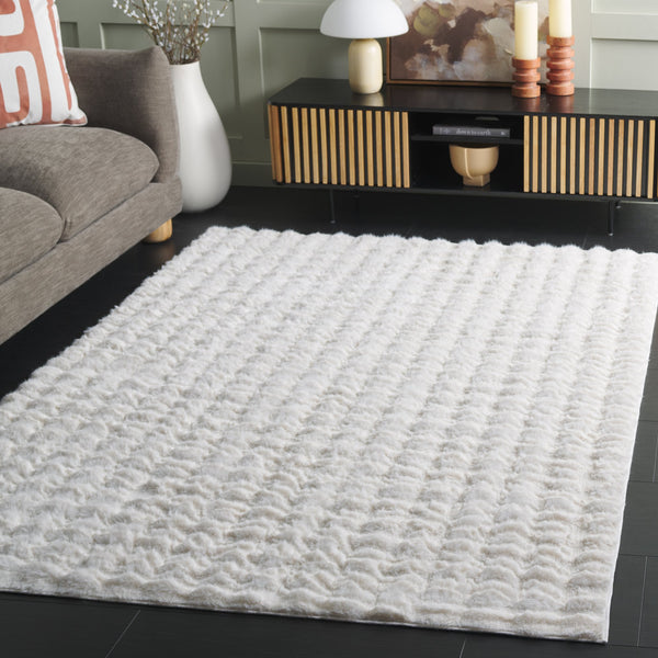 Safavieh Faux Runner Area Rug - Luxurious Plush Design, Slip-resistant & Washable For Elegant Living Spaces Ivory Polyester Frb100a-57