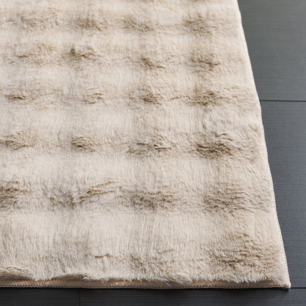 Safavieh Faux Runner Area Rug - Luxurious Plush Design, Slip-resistant & Washable For Elegant Living Spaces Beige Polyester Frb100b-57