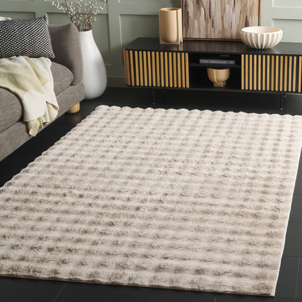 Safavieh Faux Runner Area Rug - Luxurious Plush Design, Slip-resistant & Washable For Elegant Living Spaces Beige Polyester Frb100b-57