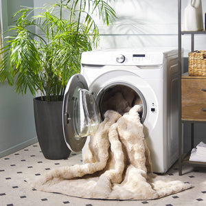 Safavieh Faux Rabbit Bubble Area Rug - Luxurious Ivory Design, Durable, Slip-resistant, Easy To Clean, Chic Decor Beige Polyester Frb100b-8