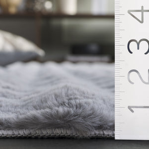 Safavieh Faux Runner Area Rug - Luxurious Plush Design, Slip-resistant & Washable For Elegant Living Spaces Grey Polyester Frb100f-57