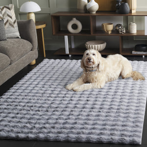 Safavieh Faux Runner Area Rug - Luxurious Plush Design, Slip-resistant & Washable For Elegant Living Spaces Grey Polyester Frb100f-57