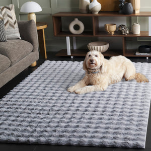 Safavieh Faux Rabbit Bubble Area Rug - Luxurious Ivory Design, Durable, Slip-resistant, Easy To Clean, Chic Decor Grey Polyester Frb100f-2