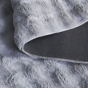 Safavieh Faux Runner Area Rug - Luxurious Plush Design, Slip-resistant & Washable For Elegant Living Spaces Grey Polyester Frb100f-57