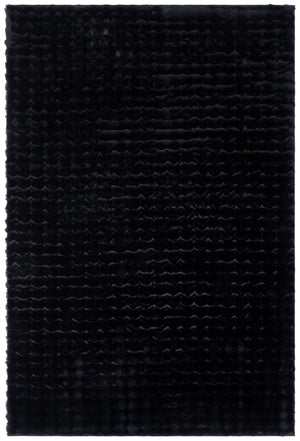 Safavieh Faux Runner Area Rug - Luxurious Plush Design, Slip-resistant & Washable For Elegant Living Spaces Black Polyester Frb100z-6