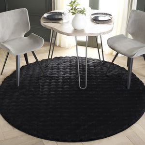Safavieh Faux Runner Area Rug - Luxurious Plush Design, Slip-resistant & Washable For Elegant Living Spaces Black Polyester Frb100z-6r