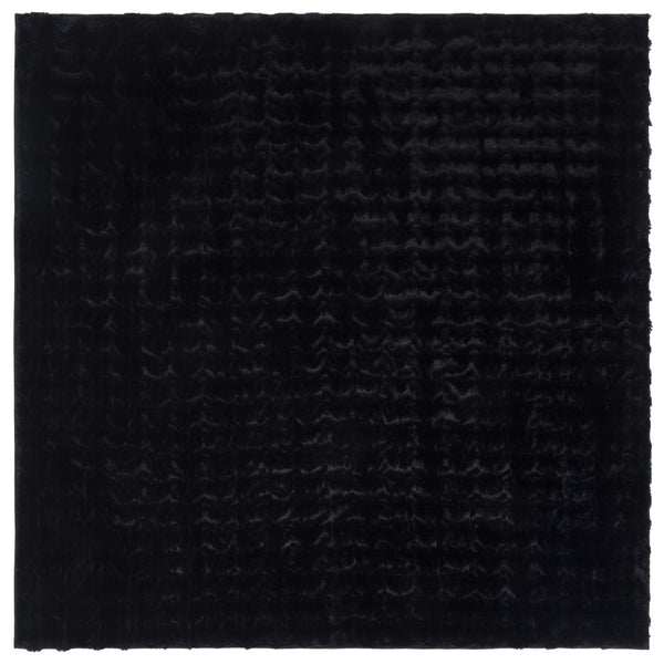 Safavieh Faux Runner Area Rug - Luxurious Plush Design, Slip-resistant & Washable For Elegant Living Spaces Black Polyester Frb100z-6sq