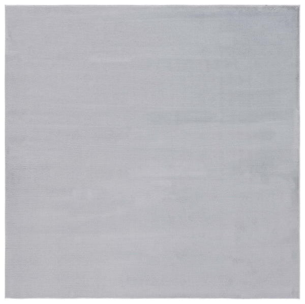 Safavieh Faux Rabbit Fur 100 Power Loomed Solid & Tonal Rug Silver FRF100G-6SQ