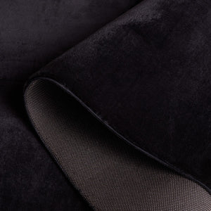 Safavieh Faux Rabbit Fur 100 Power Loomed Solid & Tonal Rug Black FRF100Z-6R