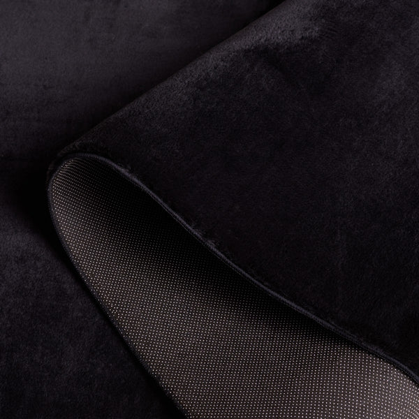 Safavieh Faux Rabbit Fur 100 Power Loomed Polyester Solid & Tonal Rug Black FRF100Z-8