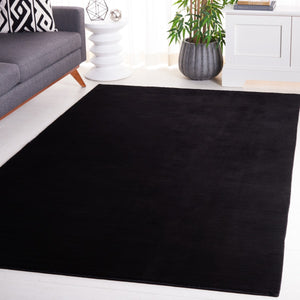 Safavieh Faux Rabbit Fur 100 Power Loomed Solid & Tonal Rug Black FRF100Z-6R