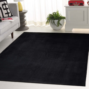Safavieh Faux Rabbit Fur Area Rug - Elegant & Durable Design For High-traffic Spaces, Easy To Clean, Non-slip Black Polyester Frf100z-212