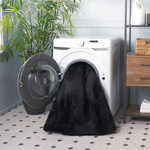 Safavieh Faux Rabbit Fur Area Rug - Elegant & Durable Design For High-traffic Spaces, Easy To Clean, Non-slip Black Polyester Frf100z-212