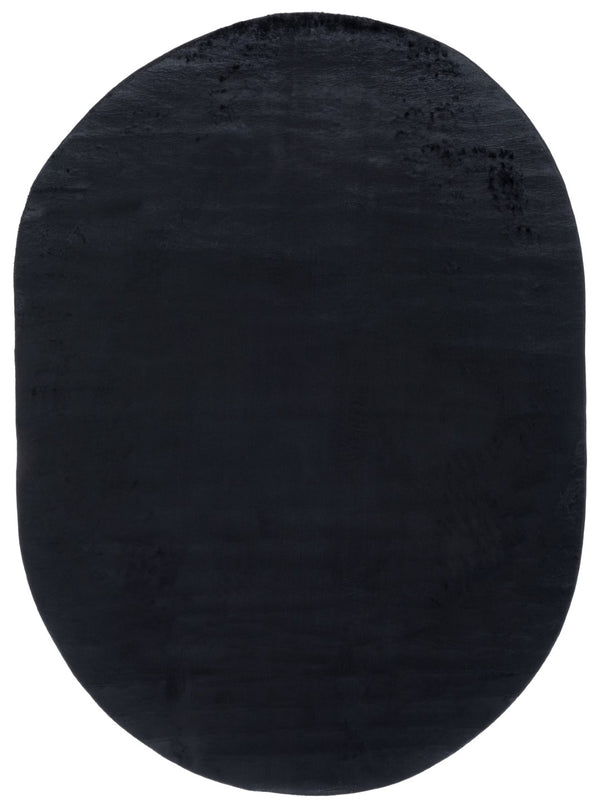 Safavieh Faux Rabbit Fur Area Rug - Elegant & Durable Design For High-traffic Spaces, Easy To Clean, Non-slip Black Polyester Frf100z-212