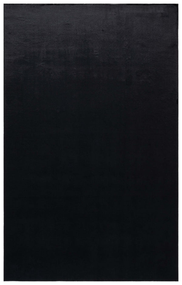 Safavieh Faux Rabbit Fur 100 Power Loomed Polyester Solid & Tonal Rug Black FRF100Z-8