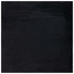 Safavieh Faux Rabbit Fur 100 Power Loomed Solid & Tonal Rug Black FRF100Z-6SQ
