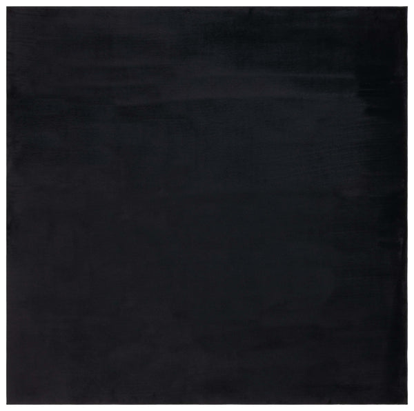 Safavieh Faux Rabbit Fur 100 Power Loomed Solid & Tonal Rug Black FRF100Z-6SQ