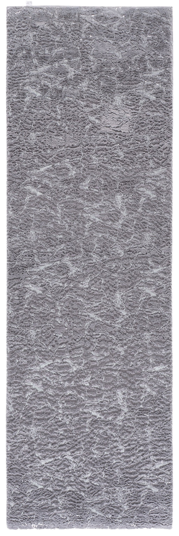 Safavieh Faux Rabbit Metallic Silver Round Area Rug — Plush Low Pile Polyester, Slip-Resistant Modern Luxe 6'-0" x 6'-0" FRF300F-6R