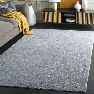 Safavieh Faux Rabbit Metallic Silver Round Area Rug — Plush Low Pile Polyester, Slip-Resistant Modern Luxe 6'-0" x 6'-0" FRF300F-6R