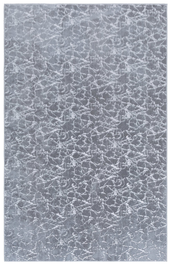 Safavieh Faux Plush Metallic Silver Area Rug With Faux Rabbit Fiber — Modern Grey Shimmer, Low-Profile, Durable 4'-0" x 6'-0" FRF300F-4