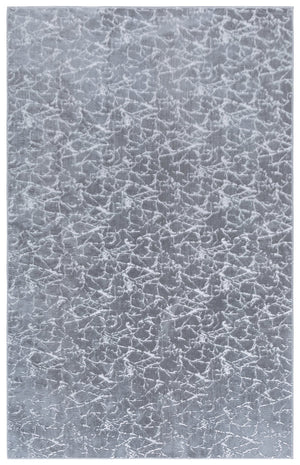 Safavieh Faux Plush Metallic Silver Grey Area Rug With Faux Rabbit Texture, Low-Profile 5/8" Pile Comfort 3'-0" x 5'-0" FRF300F-3