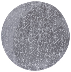 Safavieh Faux Plush Metallic Silver Area Rug — Modern Grey Tone, Power-Loomed Polyester, Soft 5/8" Pile, Slip-Resistant 6'-0" x 6'-0" FRF300F-6SQ