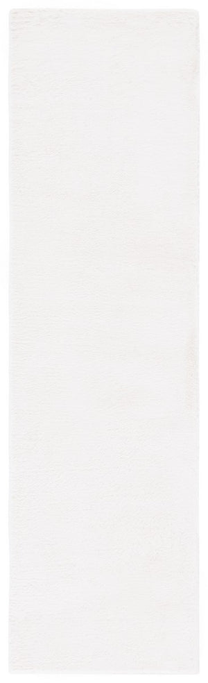 Safavieh Faux Rabbit Fur 500 Power Loomed Solid & Tonal Rug Off White FRF500A-8SQ