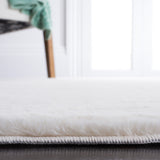 Safavieh Faux Rabbit Fur 500 Power Loomed Solid & Tonal Rug Off White FRF500A-8SQ