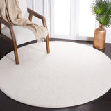 Safavieh Faux Rabbit Fur 500 Power Loomed Solid & Tonal Rug Off White FRF500A-8SQ
