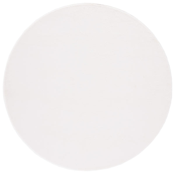 Safavieh Faux Rabbit Fur 500 Power Loomed Solid & Tonal Rug Off White FRF500A-8SQ