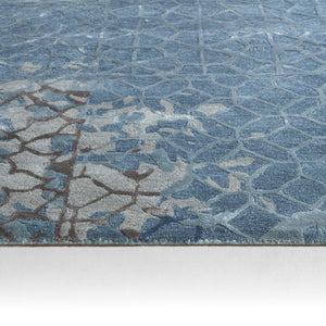 Jaipur Living Jaipur Living Tattvam Hand-tufted Viscose Wool Lattice Rug in Cool Blue Gray RSW104704