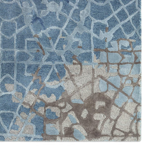 Jaipur Living Jaipur Living Tattvam Hand-tufted Viscose Wool Lattice Rug in Cool Blue Gray RSW104704