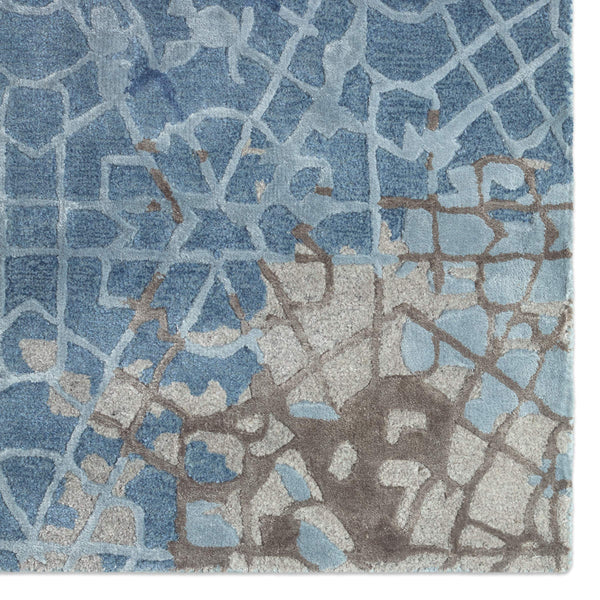 Jaipur Living Jaipur Living Tattvam Hand-tufted Viscose Wool Lattice Rug in Cool Blue Gray RSW104704