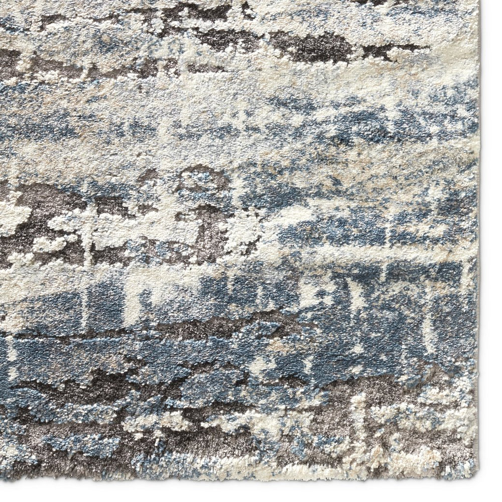 Jaipur Living Ferris Benton Frr01 Powerloomed Machinemade 70% Polypropylene 30% Polyester Shag Abstract Indoor Rug Blue, Cream 70% Polypropylene 30% Polyester Rug159364
