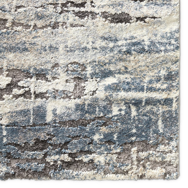 Jaipur Living Ferris Benton Frr01 Powerloomed Machinemade 70% Polypropylene 30% Polyester Shag Abstract Indoor Rug Blue, Cream 70% Polypropylene 30% Polyester Rug159364