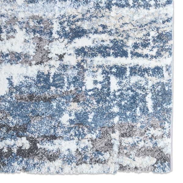 Jaipur Living Vibe by Jaipur Living Benton Abstract Semi Shag Indoor Rug with Carved Pile Texture Blue RUG148387