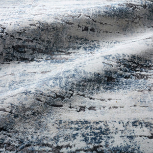 Jaipur Living Vibe by Jaipur Living Benton Abstract Semi Shag Indoor Rug with Carved Pile Texture Blue RUG148387