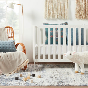 Jaipur Living Ferris Benton Frr01 Powerloomed Machinemade 70% Polypropylene 30% Polyester Shag Abstract Indoor Rug Blue, Cream 70% Polypropylene 30% Polyester Rug159364