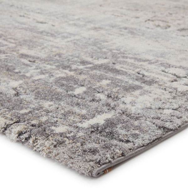 Jaipur Living Vibe by Jaipur Living Benton Abstract Semi Shag Indoor Rug with Carved Pile Texture Gray RUG148391