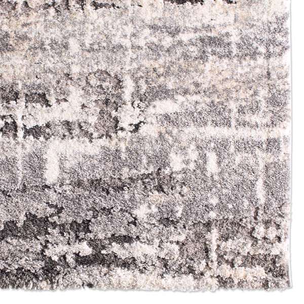 Jaipur Living Vibe by Jaipur Living Benton Abstract Semi Shag Indoor Rug with Carved Pile Texture Gray RUG148391