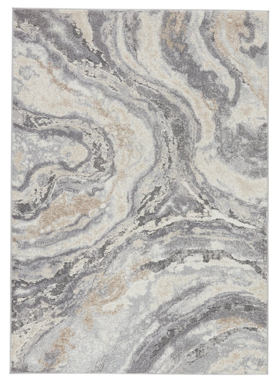 Jaipur Living Ferris Gatlin Frr05 Powerloomed Machinemade 70% Polypropylene 30% Polyester Shag Abstract Indoor Rug Gray, Cream 70% Polypropylene 30% Polyester Rug148776