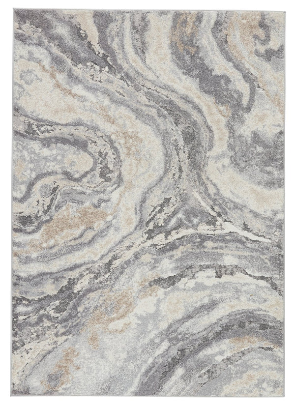 Jaipur Living Ferris Gatlin Frr05 Powerloomed Machinemade 70% Polypropylene 30% Polyester Shag Abstract Indoor Rug Gray, Cream 70% Polypropylene 30% Polyester Rug148776