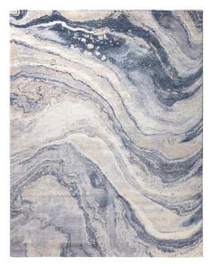 Jaipur Living Ferris Orion Frr07 Powerloomed Machinemade 70% Polypropylene 30% Polyester Shag Abstract Indoor Rug Blue, Cream 70% Polypropylene 30% Polyester Rug149959